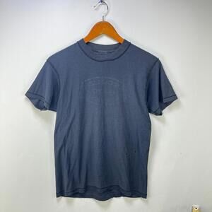 Vintage 80s Faded Blank Black Hanes Shirt Large Inside Out